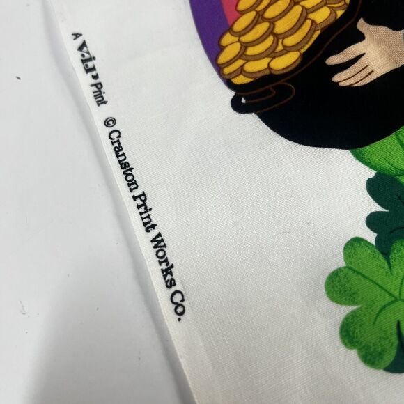 Cute St. Patricks Day Fabric 2 Panel Appliques Cranston Fabricclover leprechaun - Picture 4 of 6